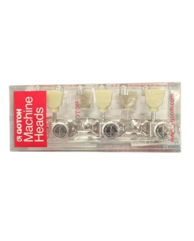 Arretierbare Magnum Vintage Gotoh Mechaniken, Nickel, 3+3, SD90 MG-T, Tulpenflügel