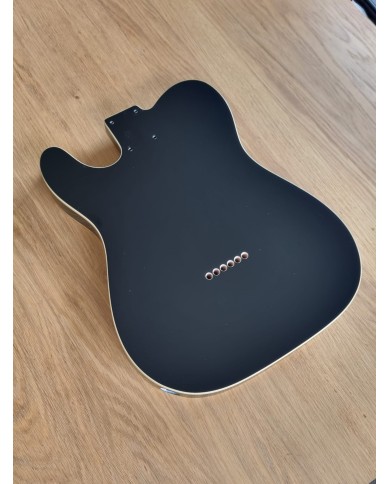 Corps Telecaster Noir, double binding, Aulne 3 pièces