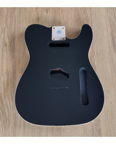Corps Telecaster Noir, double binding, Aulne 3 pièces