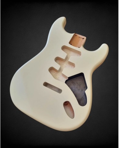 Vintage White Satin Nitro Stratocaster Body - Alder SSS