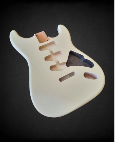Corps Stratocaster Vintage White Satin Nitro en Aulne