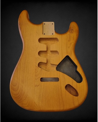 Natural Wood Satin Nitro Stratocaster Body – Alder SSS