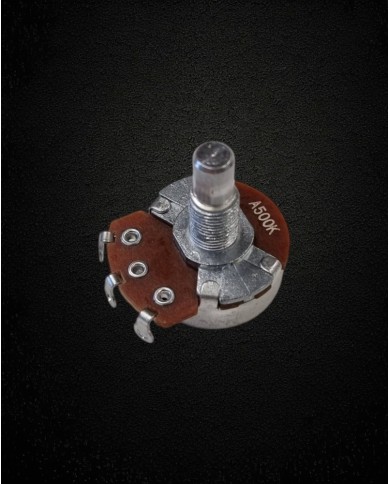 500 Ko Alpha Pot audio (log), Solid shaft 6mm, metric theard 8 mm