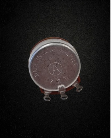 Potentiomètre Alpha audio (log) 500 Ko Alpha axe plein 6mm filetage métrique 8 mm