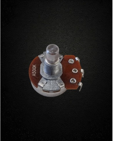 500 Ko Alpha Pot audio (log), Solid shaft 6mm, metric theard 8 mm