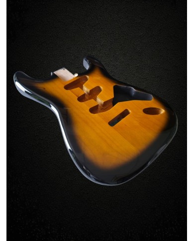 Corps Stratocaster SSS, Sunburst 2 tons, aulne 3P