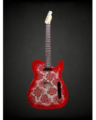 Telecaster Body Red Paisley, Double binding, 3-piece Alder