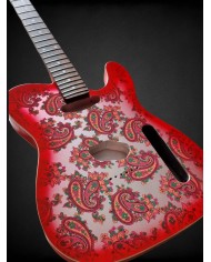 Telecaster Body Red Paisley, Double binding, 3-piece Alder