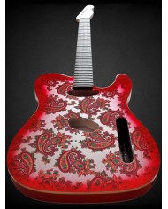 Corps Telecaster Red Paisley, Double binding, 3 pièces en Aulne