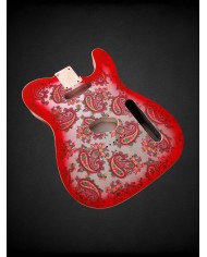 Telecaster Body Red Paisley, Double binding, 3-piece Alder