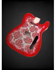 Telecaster Body Red Paisley, Double binding, 3-piece Alder