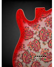 Telecaster Body Red Paisley, Double binding, 3-piece Alder