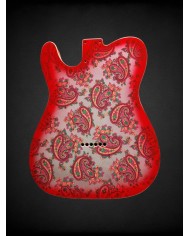 Corps Telecaster Red Paisley, Double binding, 3 pièces en Aulne