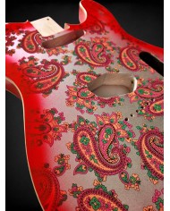 Telecaster Body Red Paisley, Double binding, 3-piece Alder