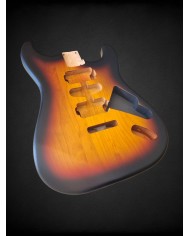 3-Tone Sunburst Satin Nitro HSH Stratocaster Body – Alder