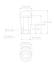 Bouton Vissable crème pour Toggle Switch Metric style Switchcraft