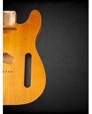 Telecaster body, natural wood finish and double binding, Gloss varnish
