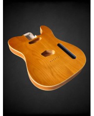 Telecaster body, natural wood finish and double binding, Gloss varnish