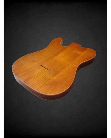 Corps Telecaster, finition bois naturel et double binding, vernis Gloss