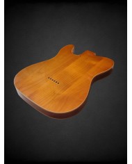 Telecaster body, natural wood finish and double binding, Gloss varnish