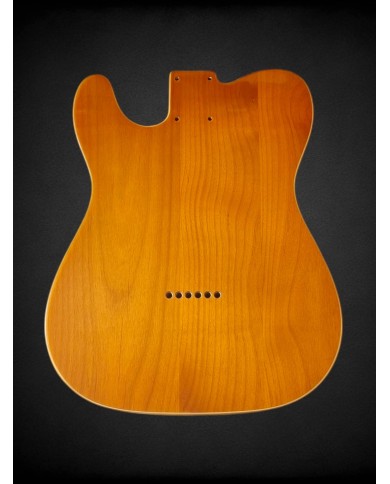Telecaster body, natural wood finish and double binding, Gloss varnish