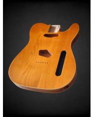 Telecaster body, natural wood finish and double binding, Gloss varnish