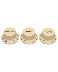 Aged cream Fender button set for Stratocaster