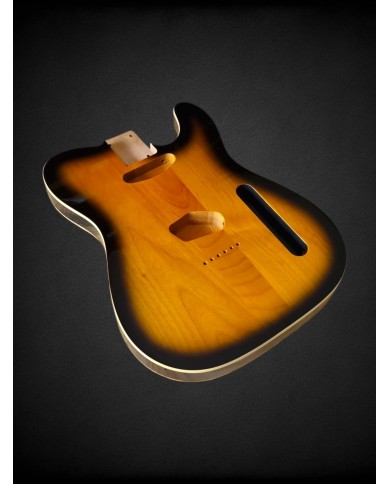 Corps Telecaster Sunburst 2 tons, double binding, verni gloss