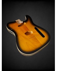 Corps Telecaster Sunburst 2 tons, double binding, verni gloss