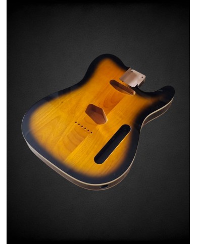 Corps Telecaster Sunburst 2 tons, double binding, verni gloss