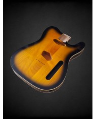 Corps Telecaster Sunburst 2 tons, double binding, verni gloss