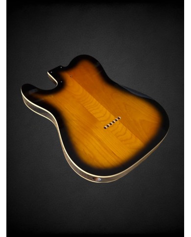 Corps Telecaster Sunburst 2 tons, double binding, verni gloss