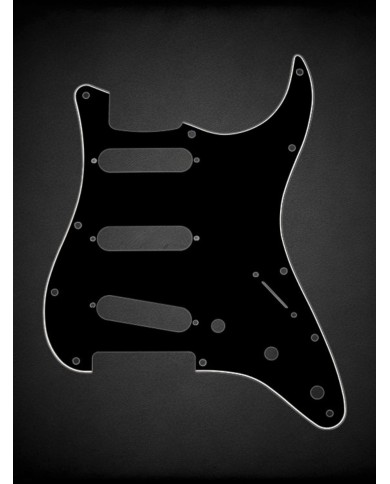 Pickguard Stratocaster SSS Fender Black 3-ply 11 holes