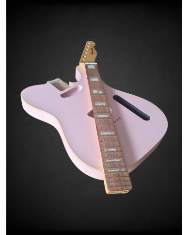 Corps de guitare Telecaster Pink double binding crème | ADP Guitar Parts