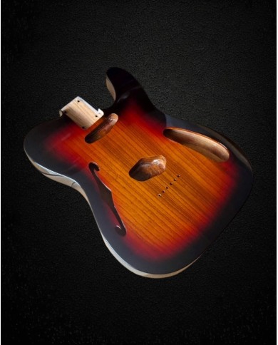 Corps Tele Thinline en frêne, Sunburst 3 tons