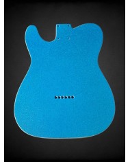Corps Telecaster Thinline Sparkle Blue et double binding crème, verni gloss