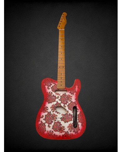 Telecaster Body Red Paisley, Double binding, 3-piece Alder