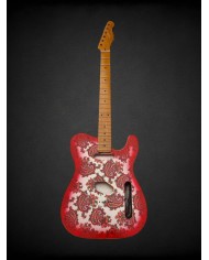 Telecaster Body Red Paisley, Double binding, 3-piece Alder