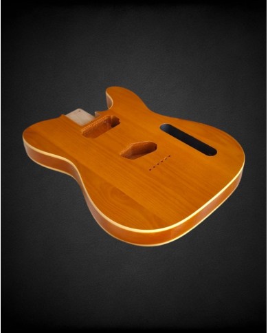 Corps Telecaster bois naturel et double binding, SH, verni gloss
