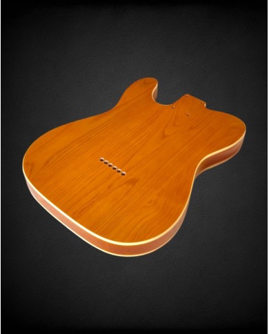 Corps Telecaster bois naturel et double binding, SH, verni gloss
