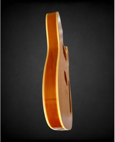 Corps Telecaster bois naturel et double binding, SH, verni gloss