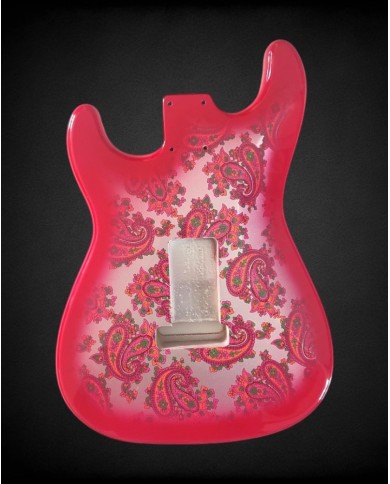 Stratocaster Body, Red Paisley, Alder 3 Pcs