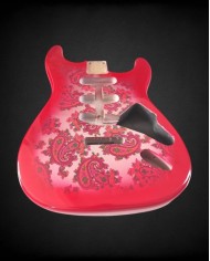Stratocaster Body, Red Paisley, Alder 3 Pcs