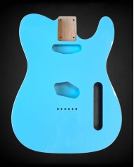 Corps Telecaster Aulne 3 pièces, Sonic Blue et double binding