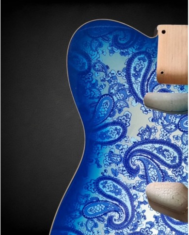 Corps Telecaster en Aulne, Blue Paisley Double binding