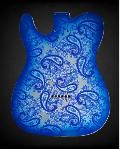 3-piece Alder Telecaster body, Blue Paisley Double binding