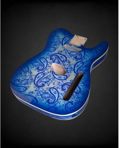 3-piece Alder Telecaster body, Blue Paisley Double binding