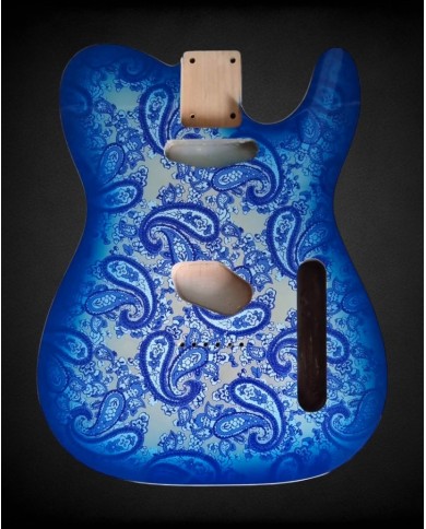 Corps Telecaster en Aulne, Blue Paisley Double binding