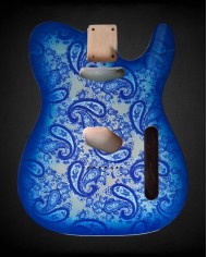 3-piece Alder Telecaster body, Blue Paisley Double binding