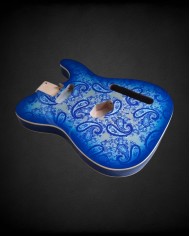 3-piece Alder Telecaster body, Blue Paisley Double binding